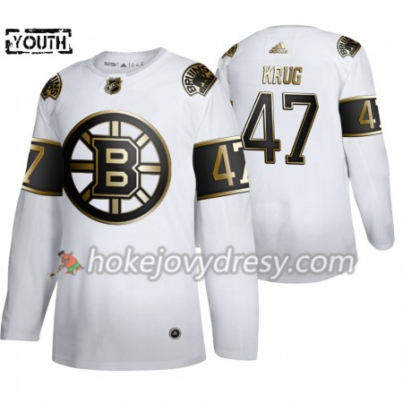 Dětské Hokejový Dres Boston Bruins Torey Krug 47 Adidas 2019-2020 Golden Edition Bílá Authentic